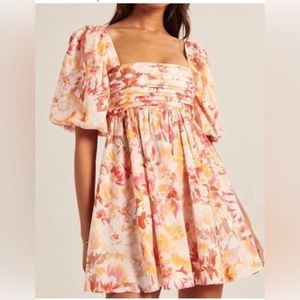 Abercrombie floral puff sleeve dress